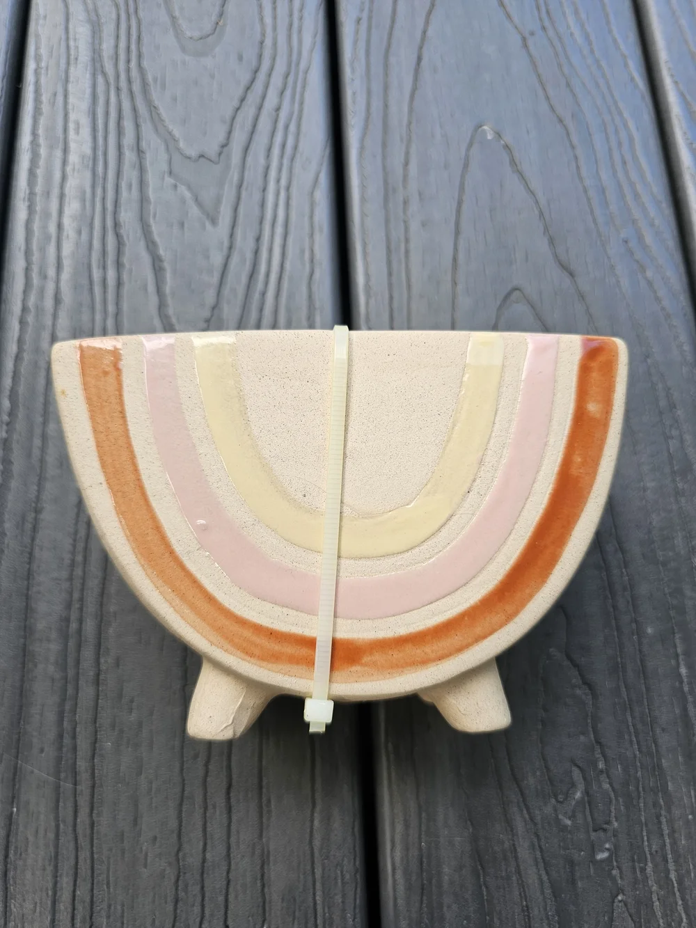 Sonoma Handcrafted Rainbow Ceramic Planter - Pink & Cream